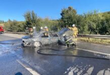 Hatay’da Seyir Haldeki Otomobil Yandı