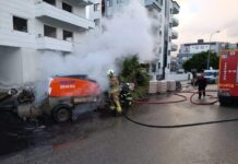 İskenderun Sakarya Mahallesi’nde İş Makinesi Yangını